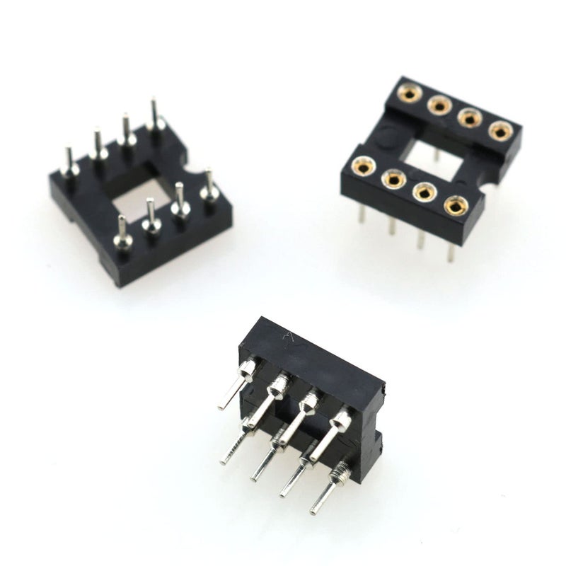 TAODAN IC Socket 10pcs 2.54 mm Pitch 8 Pins Round Hole Soldering DIP IC Socket Adaptor, Black - Image 3